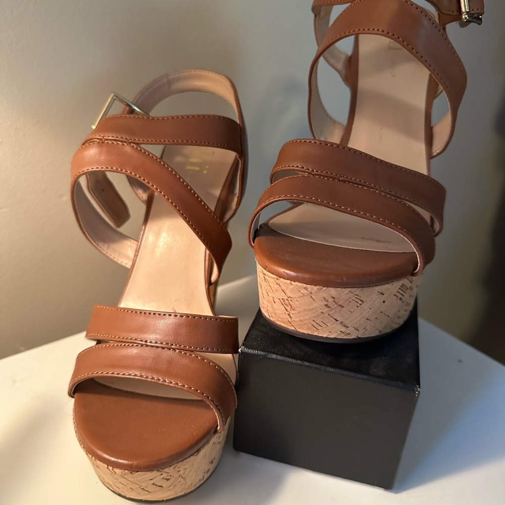 Shi by JOURNEYS Tan Platform Sandals